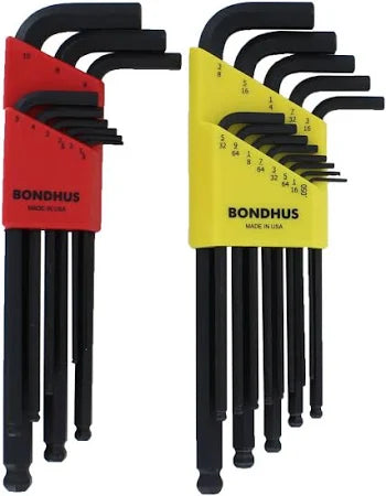 BONDHUS STANDARD & METRIC COMBO L-WRENCH BALL DRIVER HEX KEY SET