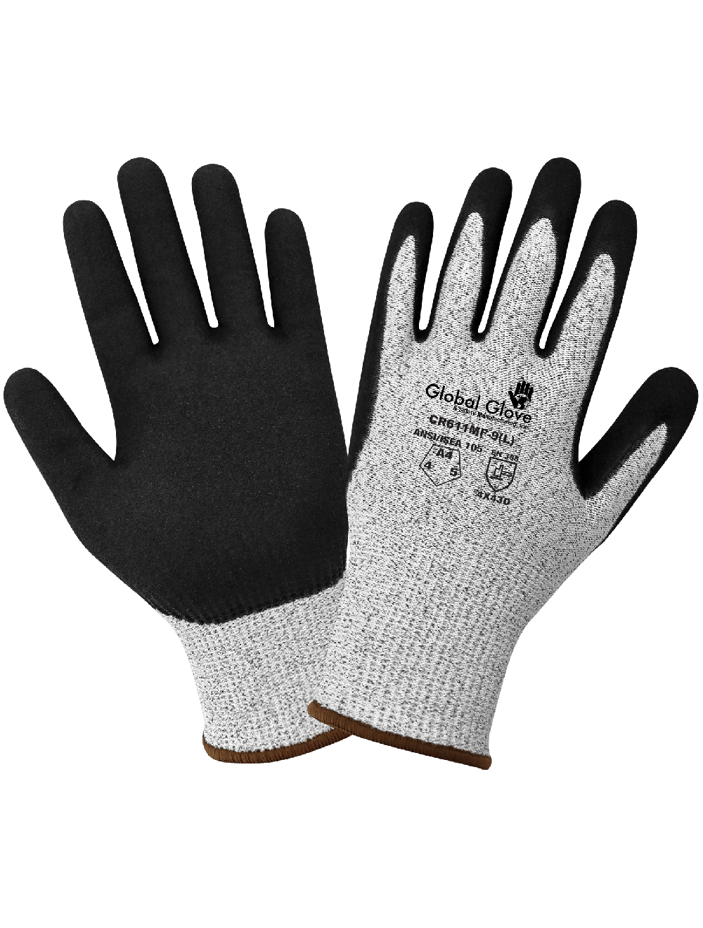 CUT RESISTANT, HPPE GLOVES,  DOUBLE DIPPED MACH FINISH, NITRILE PALM