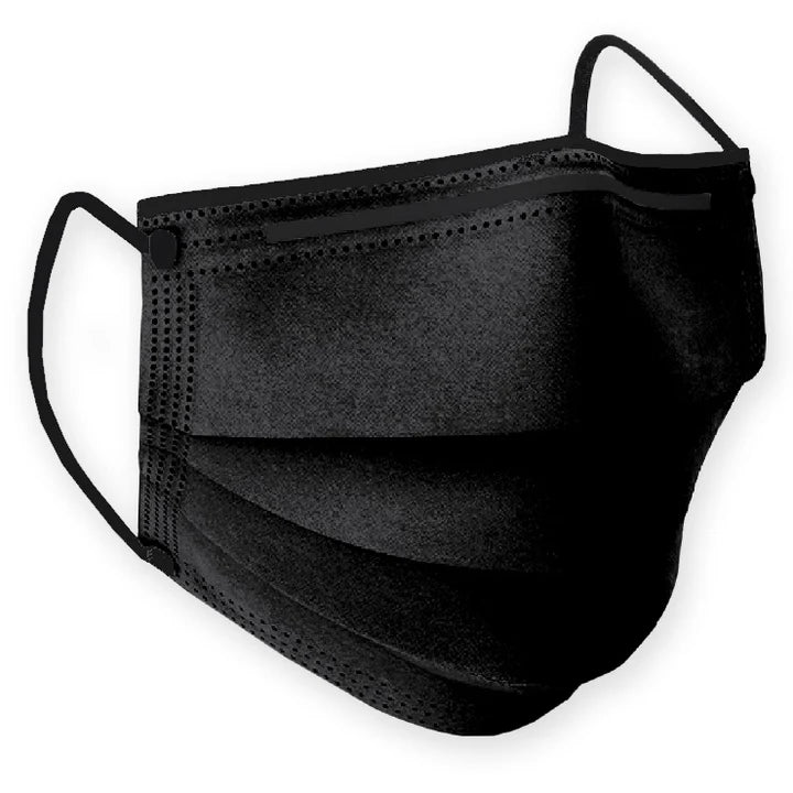 BLACK,3PLY, DISPOSABLE, SURGICAL STYLE, EAR LOOP, PROTECTIVE MASK