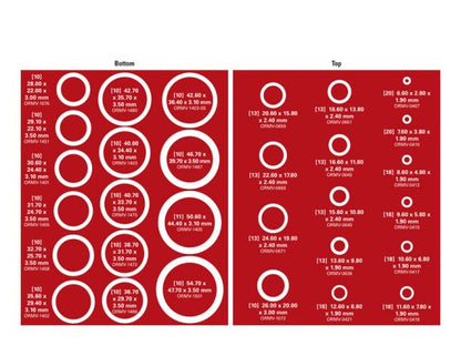 METRIC, O-RING, VITON 75 DUROMETER, ASSORTMENT, 382 PIECE, HANDI-CHEK VERSION