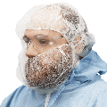 FROGWEAR™, WHITE, POLYPROPYLENE, DISPOSABLE, BEARD COVERS