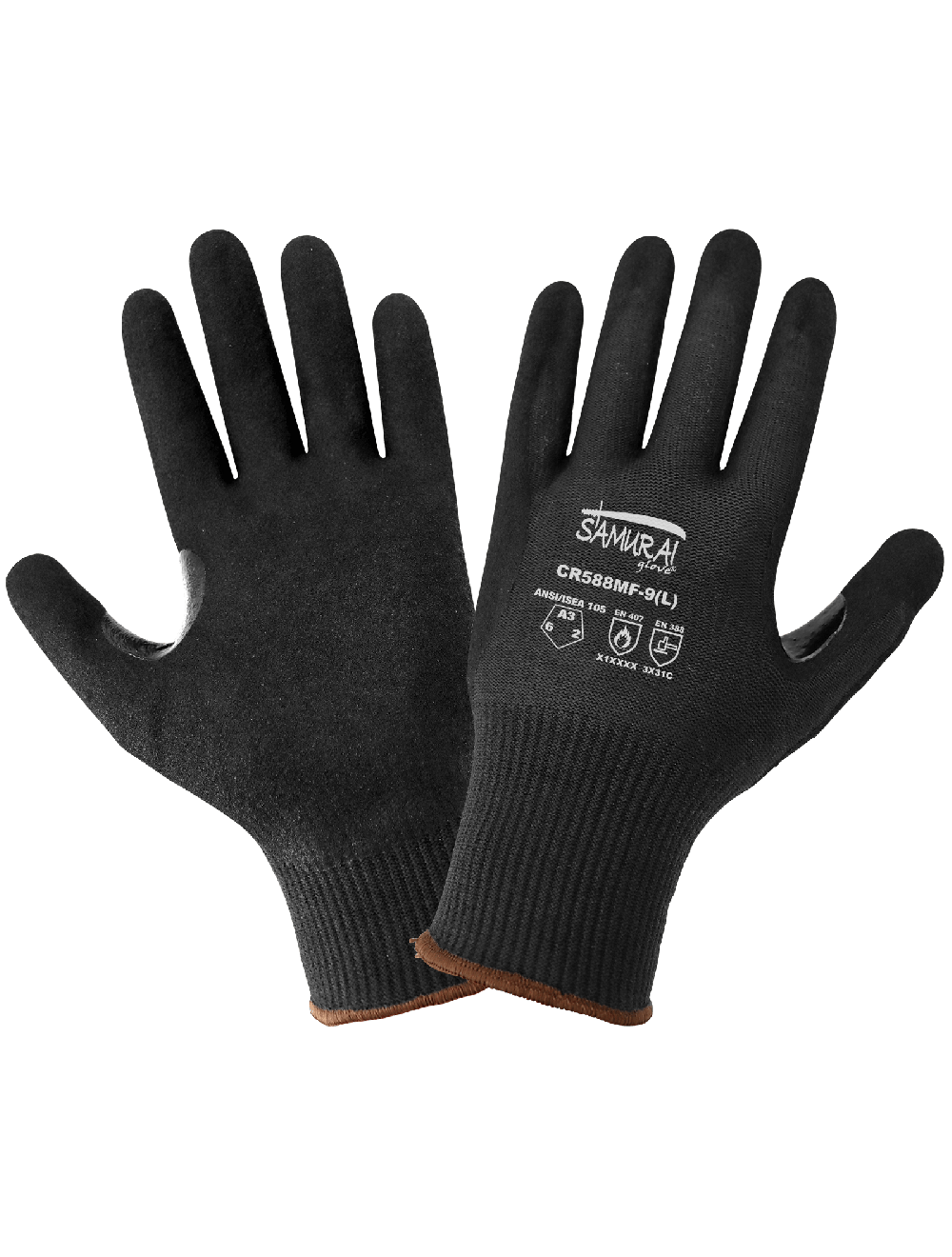 SAMURAI GLOVE®, CUT, ABRASION, PUNCTURE RESISTANT, BLACK, ARALENE®, NITRILE-COATED, GLOVES