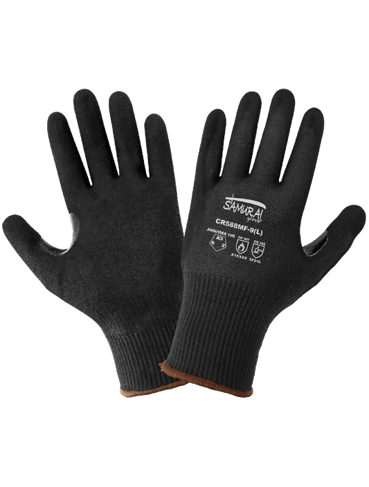 SAMURAI GLOVE®, CUT, ABRASION, PUNCTURE RESISTANT, BLACK, ARALENE®, NITRILE-COATED, GLOVES